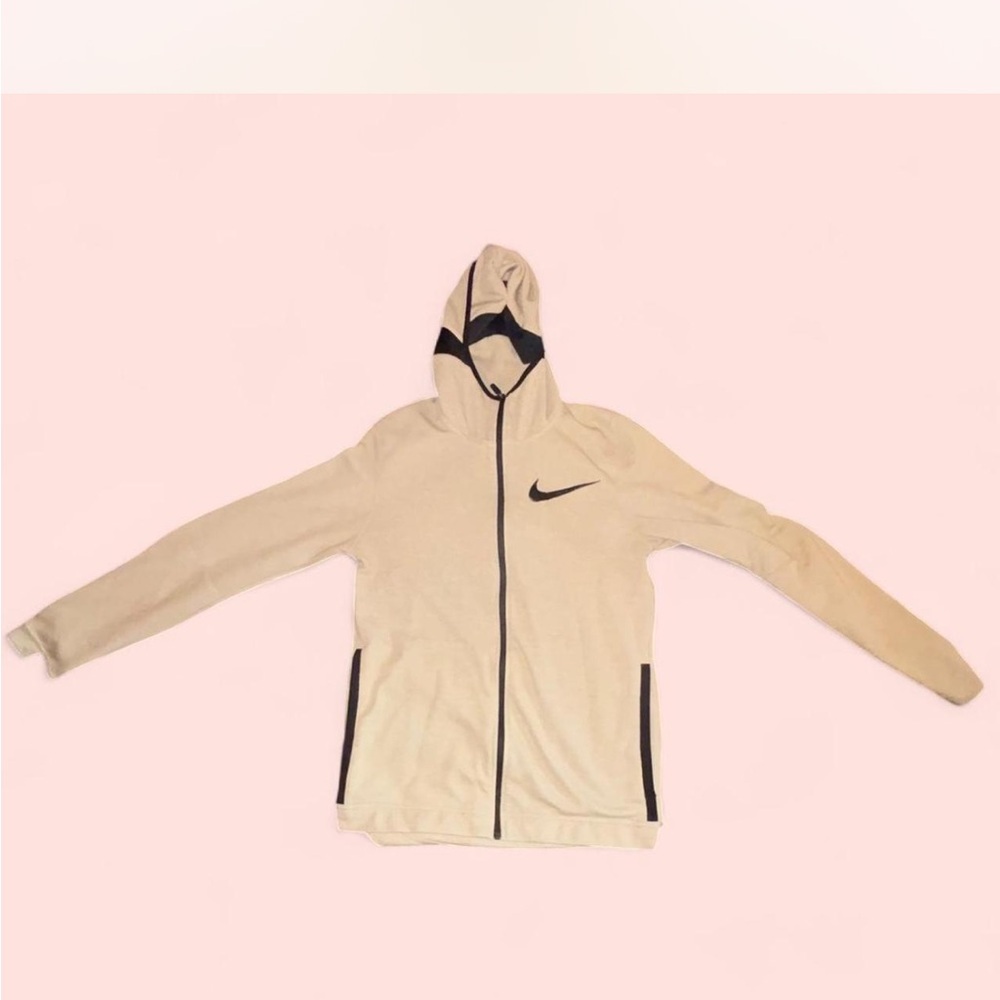 Nike Cream Performance Jacket with Full-Length Zipper